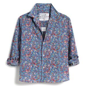 Frank & Eileen Blue Floral Silvio Untuckable Button Shirt - XS/S, relaxed fit!
